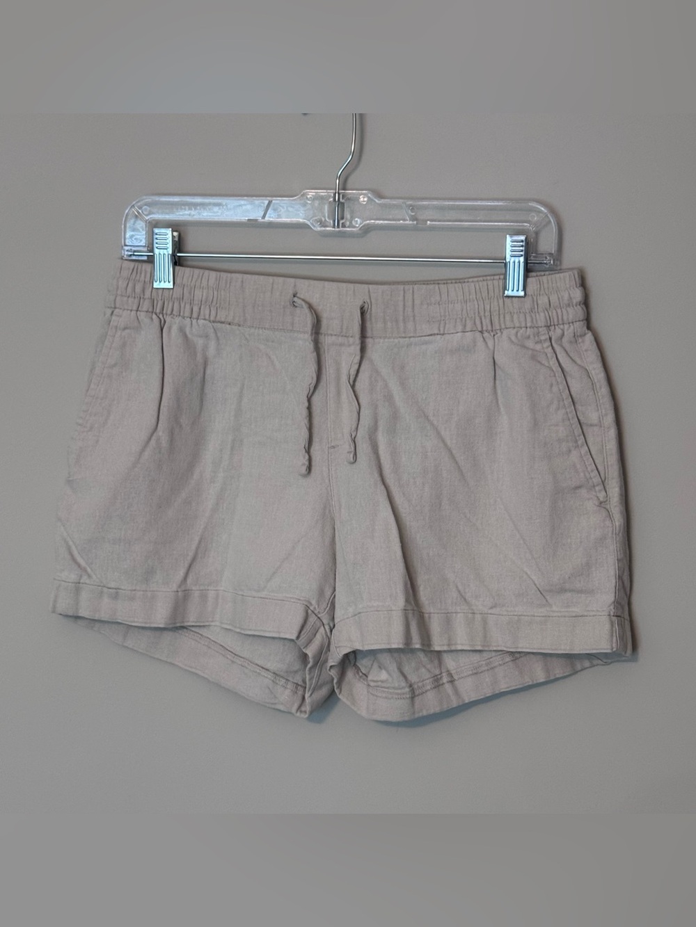 Old Navy Linen-Blend 4” Drawstring Shorts Beige Size Medium